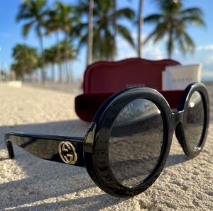 Gucci 💅🏻🌴✨ Black Designer GG Round Sunglasses GG0319S 001 56-27-140
